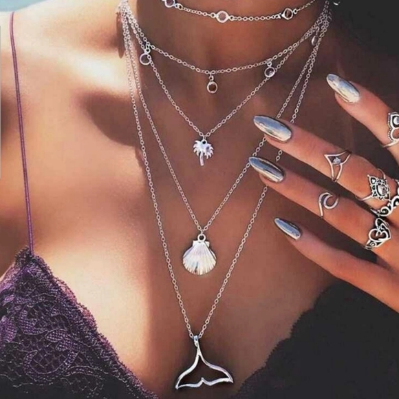 *Omi* Layered Silver Necklace - Picture 5 of 5